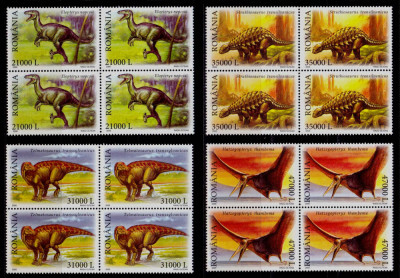 RO 2005 ,LP 1675,&amp;quot;Dinozauri din Tara Hategului&amp;quot; , blocuri de 4 , MNH foto