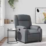 vidaXL Fotoliu rabatabil, gri, piele ecologică 373525
