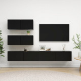 Set dulapuri TV, 4 buc., negru, lemn prelucrat GartenMobel Dekor, vidaXL
