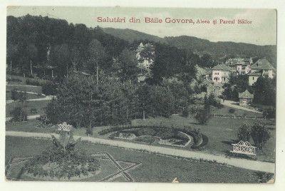 cp Govora : Aleea si Parcul Bailor - UPU, circulata 1916 foto