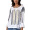 Bluza tip ie traditionala dama DEC, alb/auriu , marimea 3XL
