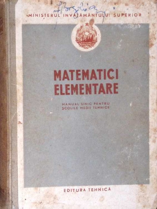MATEMATICE ELEMENTARE, MANUAL UNIC PENTRU SCOLILE MEDII TEHNICE-JANA VARJAN-279305