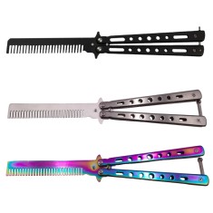 Set trei briceaguri de antrenament DEPOX&reg;, Stylish Butterfly, otel inoxidabil, multicolor