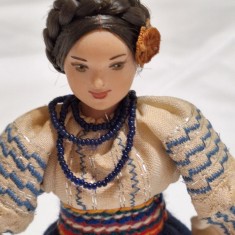 Papusa Tarancuta in costum popular traditional romanesc, ARTA Populara - Romania, Jucarie veche anii 1970