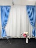 Draperie blackout pe textura de in, bleu