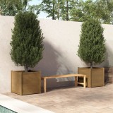 Cumpara ieftin Jardiniere grădină 2 buc. maro miere 60x60x60 cm lemn masiv pin