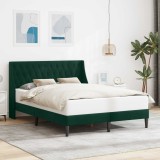 vidaXL Cadru de pat cu headboard Verde &icirc;nchis 160 x 200 cm Catifea 42027438