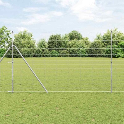 Gard pentru c&amp;acirc;mp Argintiu 25 x 1.5 m Oțel galvanizat foto