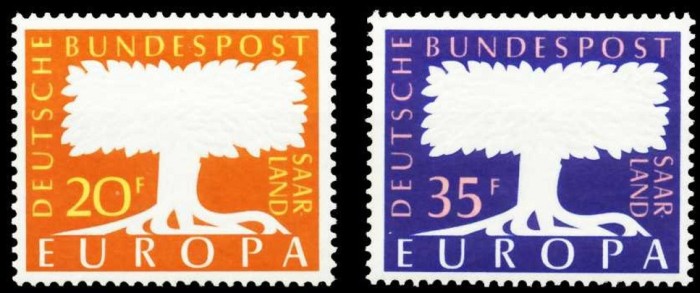 Saar 1957 - Europa-cept 2v,neuzat,perfecta stare(z)