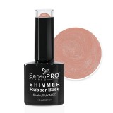 Cumpara ieftin Shimmer Rubber Base SensoPRO Milano - #04 Perfect Nude Shimmer Silver, 10ml