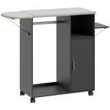 HOMCOM Dulap Masa Calcat &ndash; 3 Rafturi, Blat Burete &amp; Ghidaj Rufe | Aosom Romania