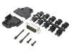 Conector D-Sub 15 pini tată unghi 45&deg; cu şurub pentru cablu