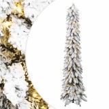 VidaXL Brad de Crăciun artificial cu 130 LED-uri/zăpadă pufoasă 210 cm