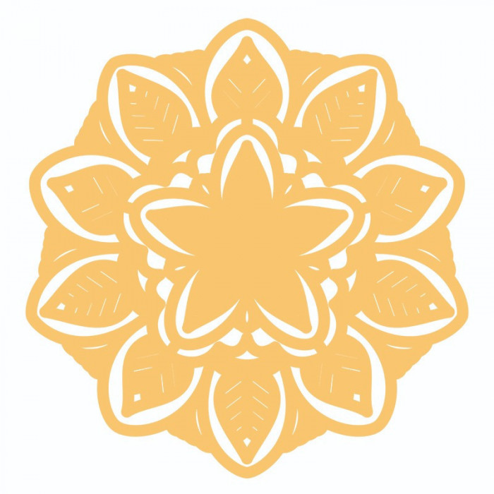 Sticker decorativ, Mandala, Galben, 60 cm, 7283ST-2