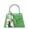 Geanta din piele naturala cu esarfa 8953 121 Verde