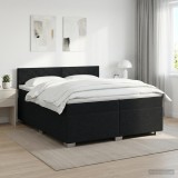 Cumpara ieftin Pat boxspring cu saltea Negru 200 x 200 cm Tesatura