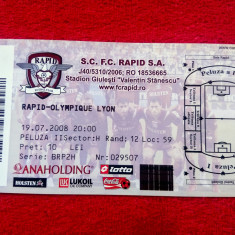 Bilet meci fotbal RAPID BUCURESTI - OLYMPIQUE LYON (19.07.2008)