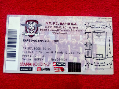 Bilet meci fotbal RAPID BUCURESTI - OLYMPIQUE LYON (19.07.2008) foto