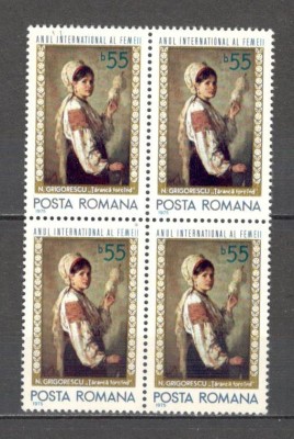 Romania.1975 Anul international al femeii-Pictura bloc 4 YR.585 foto