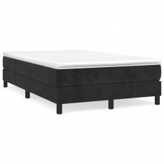 Pat box spring cu saltea, negru, 120x190 cm, catifea foto