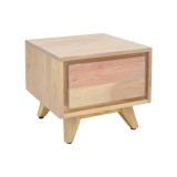 Cumpara ieftin Noptiera Emira, Pako World, Lemn de salcam, Natural, 40x40x35 cm