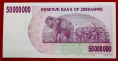 ZIMBABWE 50000000 50 000 000 50 million $ 2008 UNC necirculata ** foto