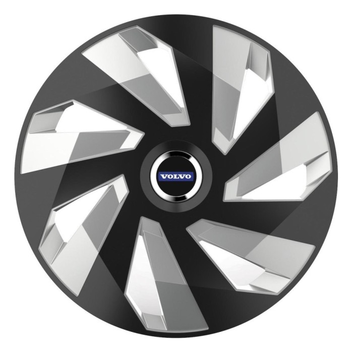 Set 4 Capace Roti, potrivite jantelor de R16, pentru Volvo, model vector black and silver