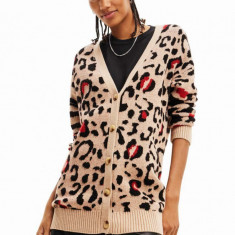 Desigual cardigan 23WWJF44 WOMAN FLAT KNIT THICK GAUGE JAC femei, călduros