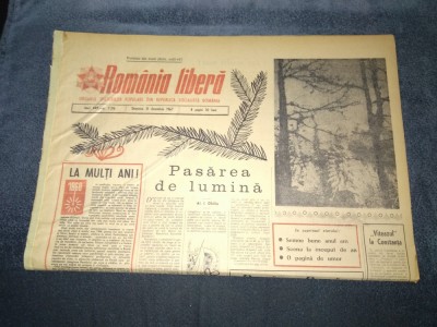 ZIARUL ROMANIA LIBERA 31 DECEMBRIE 1967 foto