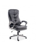 Scaun directorial SL Q270, cadru polipropilena, piele ecologica, inaltime ajustabila, mecanism balansare, 100 Kg, negru