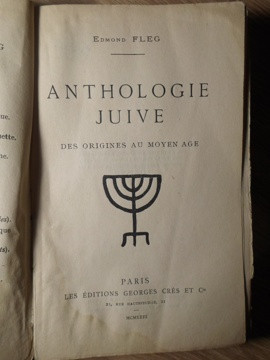 ANTHOLOGIE JUIVE DES ORIGINES AU MOYEN AGE-EDMOND FLEG-235182 foto