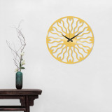 Ceas de perete, Metal Wall Clock 21, Metal, Dimensiune: 48 x 48 cm, Auriu, Tanelorn