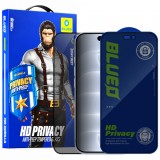 Folie de protectie Ecran Privacy Blueo Anti-Peep pentru Apple iPhone 18 Pro, Sticla Securizata, Full Glue
