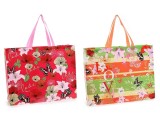 Cumpara ieftin Set 2 sacose cumparaturi material netesut multicolor cu imprimeu Floral cm 48x14x60 H