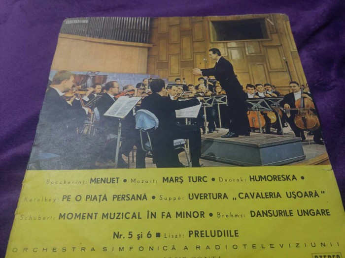 Disc vinil/vinyl vechi Liszt Prelude Boccherini Menuet Mozart Mars Turc Conta