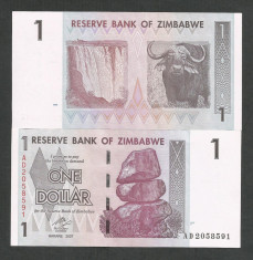 ZIMBABWE 1 DOLLAR DOLAR 2007 UNC [1] P-65 , necirculata foto