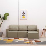 VidaXL Canapea extensibilă modulară, 3 locuri, cappuccino, piele eco