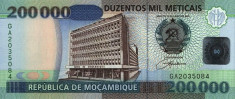 MOZAMBIC ? bancnota ? 200000 Meticais ? 2003 ? P-141 ? UNC ? necirculata foto