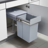 Cos de gunoi &icirc;ncorporabil Froland 20L gri, pentru dulap de bucatarie