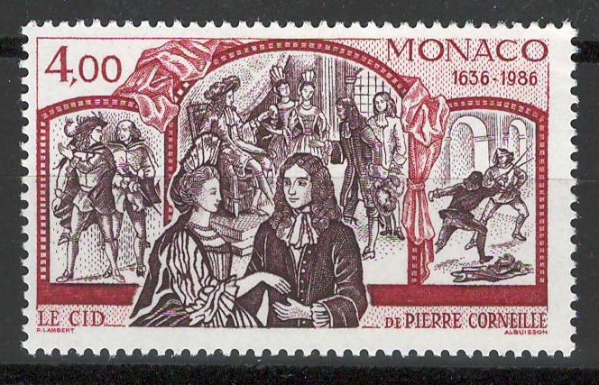 Monaco 1986 Mi 1773 MNH - 350 de ani de la premiera filmului &bdquo;Le Cid&rdquo;, Paris