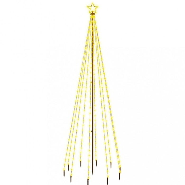 Brad de Craciun, 310 LED-uri, alb cald, 300 cm, cu tarus