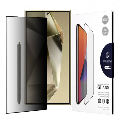 Folie pentru Samsung Galaxy S24 Ultra, Dux Ducis Tempered Glass Privacy, Black foto