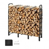 Suport de lemne cu husa impermeabila, pentru seminee, Vivatechnix 1220 &times; 320 &times; 1180 mm, Otel, Negru
