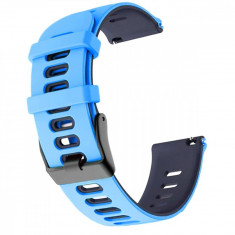 Curea silicon compatibila Huawei Watch GT 3 46mm, VD Very Dream®, Telescoape QR, 22mm, Cyan Blue