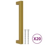 Manere de dulap, 20 buc., auriu, 160 mm, otel inoxidabil