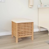 VidaXL Taburet de baie, 48x47,5x52 cm, lemn masiv de nuc