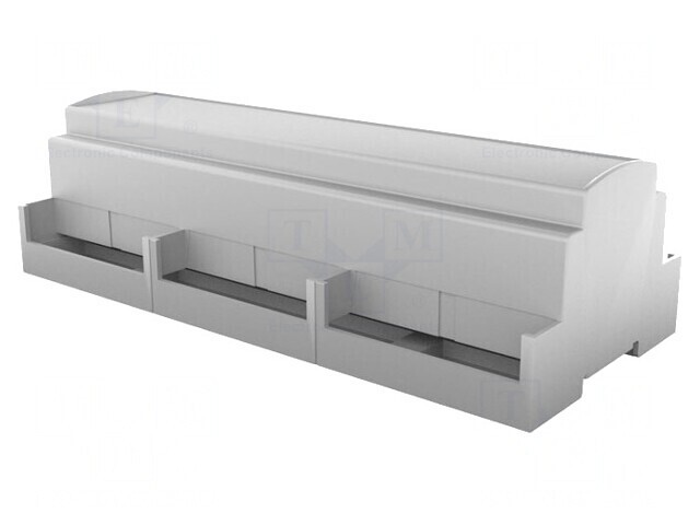 Carcasă gri pentru șină DIN 91x213x62mm 12 module