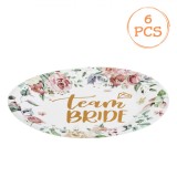 Set Farfurii Carton, Team Bride, Multicolor, 18 cm, 6 Bucăți