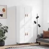 Dulap &icirc;nalt, alb extralucios, 69,5x34x180 cm, lemn compozit