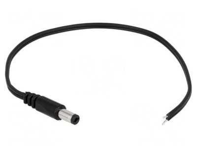 Cablu DC 5,5/2,1 mm Negru 0,2m foto